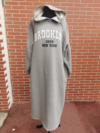 robe sweat en coton à capuche  Brooklyn .MIU 10632